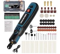 SUPRBIRD Mini Amoladora Inalámbrica 3 Velocidades (5000-15000 RPM), USB Recargable con 96 Accesorios - Herramienta Rotativa para Grabado, Pulido y Taladro en Madera/Metal - Kit Manualidades Regalo