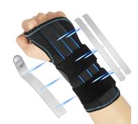 SUPRBIRD Muñequera Tunel Carpiano, Muñequera Tendinitis Muñeca, Ferula Tunel Carpiano con 3 Férulas de Aluminio, Día y Noche, Muñequera Metacarpiana Ortopedica para Esguince Artritis (derecha, S/M)