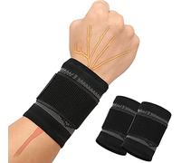 SUPRBIRD Muñequeras Deportivas, 2 Piezas Soporte de la Muñeca, Ajustable Muñequera Transpirable para Artritis, Tendinitis, Alivio Del Dolor Del Túnel Carpiano, Previene Tendinitis, Unisex