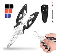 supregear Alicates de Pesca Mini, Herramientas Multifunción de Acero Inoxidable con Abre Anillos, Quita Anzuelos, Cortador de Línea, Funda, Cordón, Accesorios de Pesca Resistentes al Agua Salada