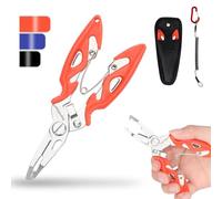 supregear Alicates de Pesca Mini, Herramientas Multifunción de Acero Inoxidable con Abre Anillos, Quita Anzuelos, Cortador de Línea, Funda, Cordón, Accesorios de Pesca Resistentes al Agua Salada