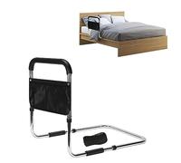 supregear Baranda de Cama, Barra de Agarre Ajustable con Bolsa de Almacenamiento y Correa de Fijación para Ancianos, Niños, Embarazadas, Negro