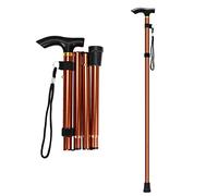 supregear Bastón Plegable, 5 Niveles de Altura Ajustable, Ligero y Portátil para Viaje, Mango en T y Pulsera, Extensible para Personas Mayores y Adultos con Discapacidad, Caqui