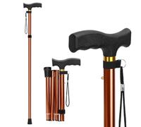 supregear Bastón Plegable - Altura Ajustable, Ligero y Portátil, Ayuda de Movilidad para Caminar con Estabilidad, para Hombres y Mujeres, Caqui