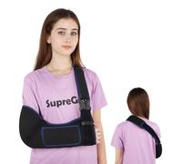 supregear Cabestrillo de Brazo - Inmovilizador de Hombro Cómodo y Transpirable para Hombres y Mujeres, para Lesiones de Hombro, Fracturas, Luxaciones, Brazo Izquierdo o Derecho, Negro + Azul Oscuro, L