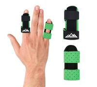 supregear Férulas para Dedos, Paquete de 2 Universales para Enderezar y Soportar Dedos Rotos y con Disparador, para Medio, Índice, Anular y Meñique, Verde
