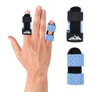 supregear Férulas para Dedos, Paquete de 2 Universales para Enderezar y Soportar Dedos Rotos y con Disparador, para Medio, Índice, Anular y Meñique, Azul Claro