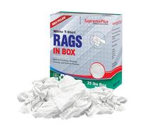 SupremePlus Trapos de punto blancos reciclados - Compra trapo de limpieza de camisetas a granel (caja comprimida de 25 libras), limpia casa, manchas, grasa, pintura y automóvil, paño 100% algodón de