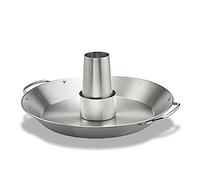 Supremery Asador de pollo de acero inoxidable, soporte para pollo con recipiente de aroma extraíble, accesorio para barbacoa y horno
