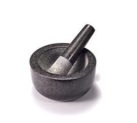 Supremery - Juego XXL con mortero y maja de granito, gran mortero de piedra para especias, pesto, hierbas, mortero con mazo, diámetro de 16 cm