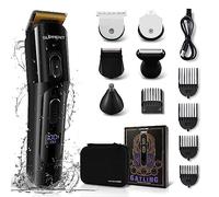 SUPRENT Cortapelos corporales para hombre, 16 unidades, set de cuidado corporal con cortapelos para barba, cabello, cuerpo, ingle, nariz y orejas IPX7, resistente al agua, afeitadora en seco