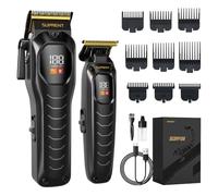 SUPRENT Maquina Cortar Pelo Profesional, 9 Peines Guía, Cortapelos Hombre Precisi con LED, Cortapelos Con Motor de Alto Rendimiento(Negro)