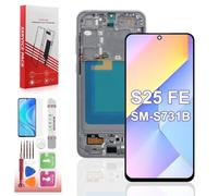 suprescreen Pantalla OLED de repuesto con marco para Samsung Galaxy S25 FE | Con herramientas de reparación, OLED, digitalizador táctil, para S731B S731W SM-S731U, 16,81 cm