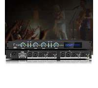 Supresor de retroalimentación profesional, desplazador de frecuencia de retroalimentación antiaullidos for micrófono, procesador audio digital DSP 4 entradas y 4 salidas,equipo automático antiaullidos