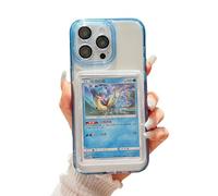 SUPRPETRIX Funda para iPhone compatible con todos los TCG, tarjetas de intercambio, deportes, una pieza, Magic The Gathering y más (azul, iPhone 15)