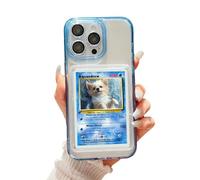 SUPRPETRIX Funda para iPhone compatible con todos los TCG, tarjetas de intercambio, deportes, una pieza, Magic The Gathering y más (azul, iPhone 14 Pro)