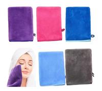 SUPRROW Juego de 5 manoplas para la cara, guantes de baño de rizo, removedor de maquillaje reutilizable, fuerte absorción de agua, algodón suave, 14 x 21 cm