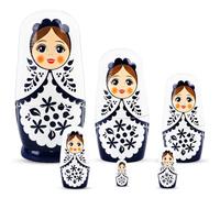 SUPRROW Matryoshka rusa para niños 6 piezas,Niños de madera de seis capas Nido Ruso Muñeca Nido, Matrushka Figuras Apilamiento Muñecas Juguetes Regalo para Cumpleaños