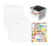 SUPRROW Papel de pegatinas para imprimir, 30 láminas A4 autoadhesivas, papel de impresora transparente, resistente al agua, imprimible, lámina de vinilo de inyección de tinta, para impresoras láser,