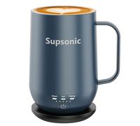Supsonic - Taza de café autocalentable de 16 onzas, taza de café calentada inteligente, calentamiento más rápido de contacto directo de hasta 65.0 °C, juego de calentador de tazas de café con apagado