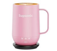 Supsonic - Taza de café autocalentable de 16 onzas, taza de café calentada inteligente, calentamiento más rápido de contacto directo de hasta 65.0 °C, juego de calentador de tazas de café con apagado