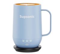 Supsonic - Taza de café autocalentable de 16 onzas, taza de café calentada inteligente, calentamiento más rápido de contacto directo de hasta 65.0 °C, juego de calentador de tazas de café con apagado