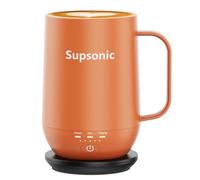 Supsonic - Taza de café autocalentable de 16 onzas, taza de café calentada inteligente, calentamiento más rápido de contacto directo de hasta 65.0 °C, juego de calentador de tazas de café con apagado