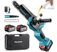 Supstable Mini Motosierra a Batería 8 y 6 Pulgadas, Sierra Electrica Podar Arboles, 1300W, Lubricación Automática de Cadena, Ajuste sin Herramientas, Compatible con Makita Batería 18V