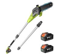 Supstable Podadora Con Batería De 8 Pulgadas Con 2 × 4000 mAh, Motosierra Telescópica Con Barra De Extensión Y Correa De Transporte, Altura De Trabajo Hasta 4,6 m, Sierra De Podar Profesional
