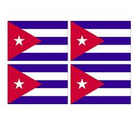 Supstick - Lote de 4 pegatinas autoadhesivas de la bandera de la nación cuba, formato 6 x 4 cm