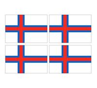 Supstick - Lote de 4 pegatinas autoadhesivas de la bandera de la nación de las Islas Feroé, formato 6 x 4 cm