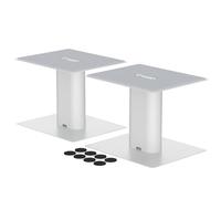 suptek Soporte de Escritorio para Altavoces (Pack de 2): Estantes de Mesa Universales para Altavoces de Estantería, Blanco, SDM003LW (SDM003MW)