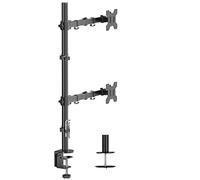suptek Soporte de Escritorio para Monitor Altura Extra 800mm, Brazo Monitor para Pantallas de 13-32 Pulgadas, Soporte Ajustable y Giratorio, VESA 75/100mm, Carga Máx. 10kg, Pinza y Ojal, Negro (Doble)