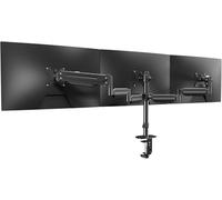 suptek Soporte de Triple Monitor con Resorte de Gas para Pantallas de 17-32", Brazo Triple Ergonómico Ajustable en Altura, Giro y Rotación 360°, VESA 75/100mm, Carga 10kg por Brazo, Negro, MD8003