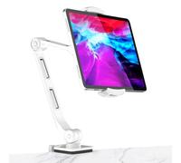 suptek Soporte para tablet de brazo largo - Soporte ajustable para tablet para escritorio, cama, cocina, soportes y soportes de teléfono de aluminio mejorados para iPad Pro Air/Mini, Samsung Tabs,