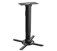 suptek Soporte Proyector Techo, Inclinación de +-90° Rotación de 360° hasta 13.6Kg, Extensión Ajustable a 54cm, Soporte Proyector Pared (Negro) - PR05B
