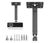 suptek Soporte Proyector Techo, Rotación de 360° Giro de 90° hasta 13.6kg/30lbs, Extensible 34-54cm, Soporte Proyector Pared (Negro) - PR05MINIB