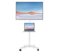 Suptek Soporte TV Ruedas, Soporte TV Pie para Television de 21-60 Pulgadas LCD/LED/Plasma, hasta 35KG, Altura Ajustable, Inclinación +3/-12°, MAX VESA 400x400mm, ML55BW(Blanco)