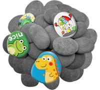 SUPTIDY 15 piedras para pintar, piedras naturales de río de 1.6 a 2.8 pulgadas para manualidades, guijarros lisos planos para arte, mandala, amabilidad, bricolaje, decoración de jardín, kit de pintura