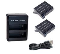 Suptig Batería (paquete de 2) y cargador Daul para GoPro Hero 4 Black Gopro HEROR4 Silver y AHDBT-401
