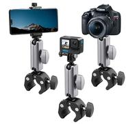 Suptig Soporte de cámara, superabrazadera, soporte de barra compatible con GoPro Hero 13 Hero 12 11 10 9 8 7 6 5, Insta 360, Phon, Canon Nikon DSLR, etc.