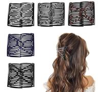 Suptizizkz 5 peines elásticos para el cabello con pinzas elásticas ajustables para mujeres y niñas, sin pliegues, accesorios para el cabello rizado, grueso, ondulado, cola de caballo