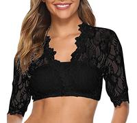 SUPTTING Blusa Tirolesa para Mujer Blouse For Oktoberfest Blouse Black Mujer'S Dirndl Blouse Lace Dirndl Elegant para Oktoberfest Top Sexy De Encaje