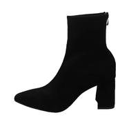 SUPTTING Botines para mujer, elegantes, cómodos, tacón de bloque, punta de punta, botas con anclas, modernas, minimalistas, aspecto de ante, caña elástica, botas de otoño para oficina, Estilo J02