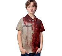 SUPTTING Camiseta de Halloween para niños, impactante, espeluznante, estampado de salpicaduras de sangre, camiseta de zombi para fiesta de Halloween