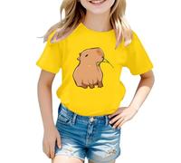 SUPTTING Camiseta de manga corta para niña, diseño de dibujos animados, divertida, suave, gráfico, manga corta, cuello redondo, diseño de animales para el día a día, visita al zoológico