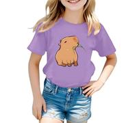 SUPTTING Camiseta de manga corta para niña, diseño de dibujos animados, divertida, suave, gráfico, manga corta, cuello redondo, diseño de animales para el día a día, visita al zoológico
