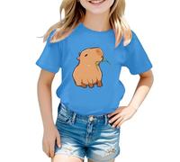 SUPTTING Camiseta de manga corta para niña, diseño de dibujos animados, divertida, suave, gráfico, manga corta, cuello redondo, diseño de animales para el día a día, visita al zoológico