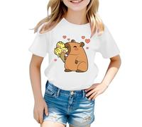 SUPTTING Camiseta de mujer moderna y juguetona con hombros descubiertos, camiseta de manga corta, informal, linda, con estampado de oso, con diseño de ositos, con lentejuelas, corazón, parte superior