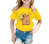 SUPTTING Camiseta de mujer moderna y juguetona con hombros descubiertos, camiseta de manga corta, informal, linda, con estampado de oso, con diseño de ositos, con lentejuelas, corazón, parte superior